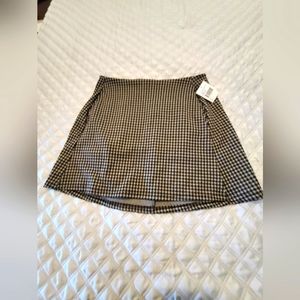 Lala Land Taupe and Black check mini skirt